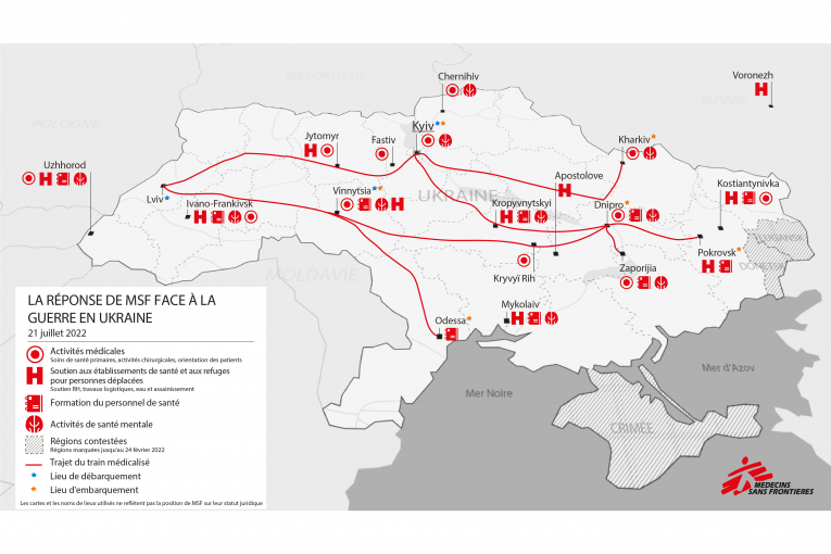 Les activités de MSF en Ukraine et dans les pays frontaliers entre avril et juillet 2022 Les activités de MSF en Ukraine et dans les pays frontaliers entre avril et juillet 2022